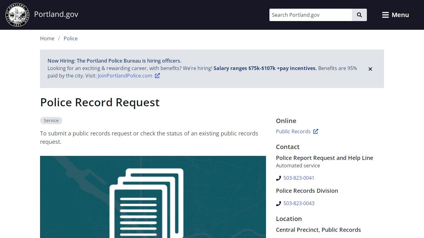 Public Records Requests | Police Records - Portland, Oregon